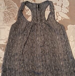 #0107 Women's Love Culture Black/White Stripe Tank Top Blouse Size Large